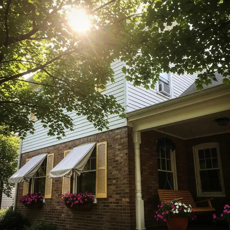 Add shade around your home with Trees, shrubs, and awnings will help lower cooling costs .