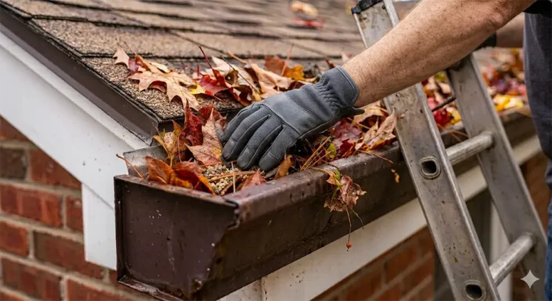 Clean your gutters in the fall, since leaves and debris can quickly accumulate in gutters during fall, restricting the flow of rainwater.